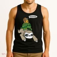 Sloth Turtle Snail Piggyback Animal Running Wild Tank Top thumb 3