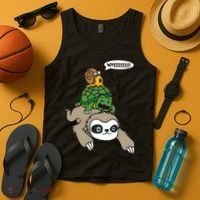 Sloth Turtle Snail Piggyback Animal Running Wild Tank Top thumb 4