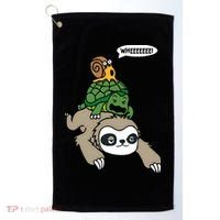 Sloth Turtle Snail Piggyback Animal Running Wild Golf Towel thumb 0