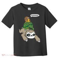 Sloth Turtle Snail Piggyback Animal Running Wild Toddler T-Shirt thumb 0