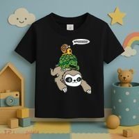Sloth Turtle Snail Piggyback Animal Running Wild Toddler T-Shirt thumb 3