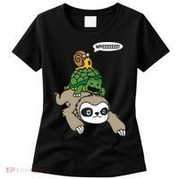 Sloth Turtle Snail Piggyback Animal Running Wild Women's T-Shirt thumb 0