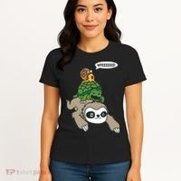 Sloth Turtle Snail Piggyback Animal Running Wild Women's T-Shirt thumb 4