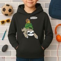 Sloth Turtle Snail Piggyback Animal Running Wild Kids Hoodie thumb 2