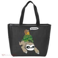 Sloth Turtle Snail Piggyback Animal Running Wild Tote Bag thumb 0
