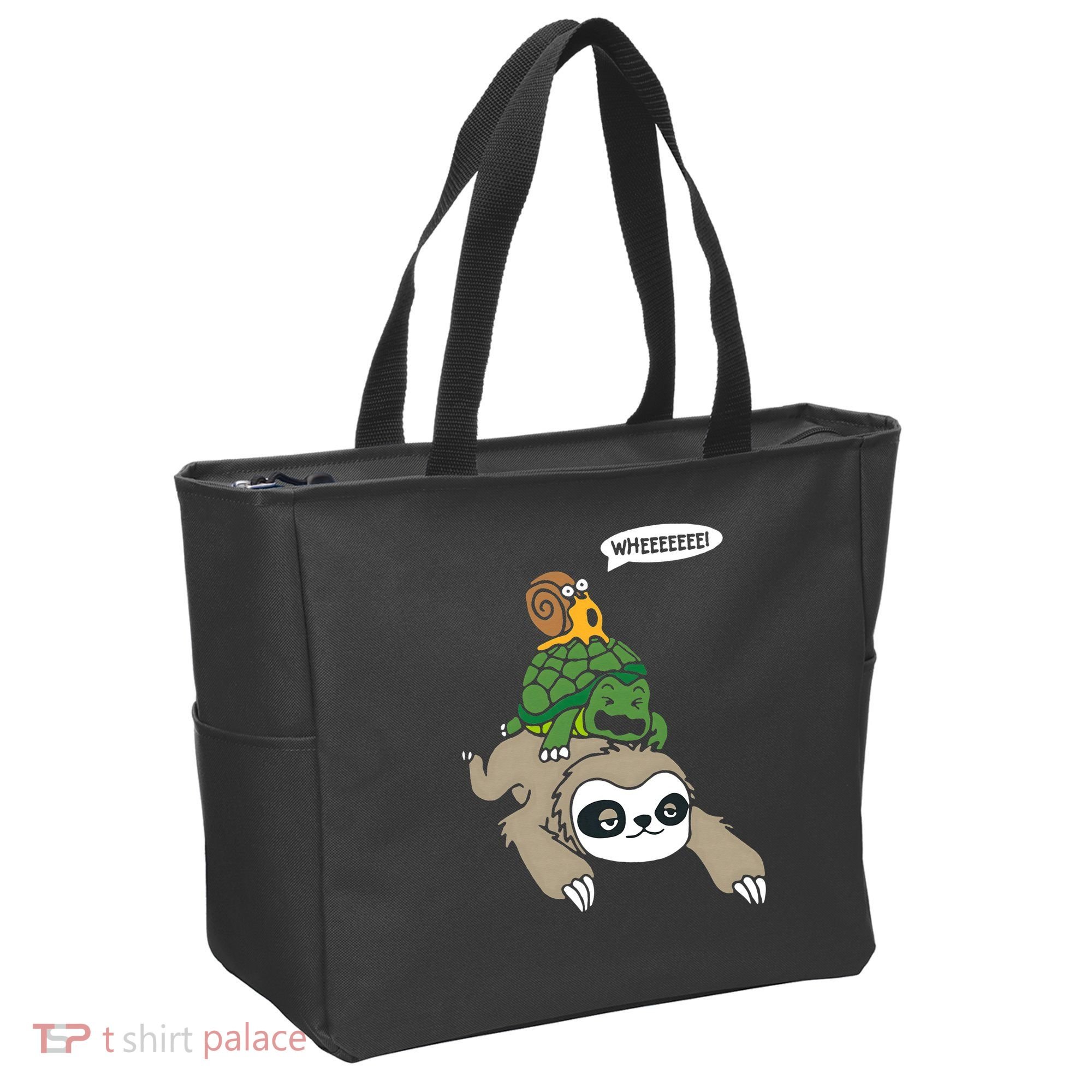 Sloth Turtle Snail Piggyback Animal Running Wild Tote Bag