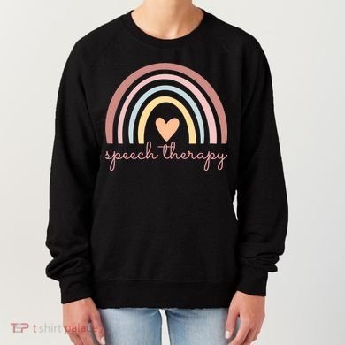 Speech Therapy Speech Language Pathologist Slp Boho Rainbow Gift Women's Sweatshirt