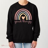 Speech Therapy Speech Language Pathologist Slp Boho Rainbow Gift Women's Sweatshirt thumb 0