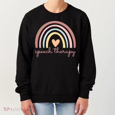 Speech Therapy Speech Language Pathologist Slp Boho Rainbow Gift Women's Sweatshirt