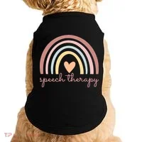 Speech Therapy Speech Language Pathologist Slp Boho Rainbow Gift Doggie Tank thumb 0