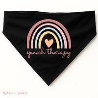 Speech Therapy Speech Language Pathologist Slp Boho Rainbow Gift USA-Made Doggie Bandana thumb 0