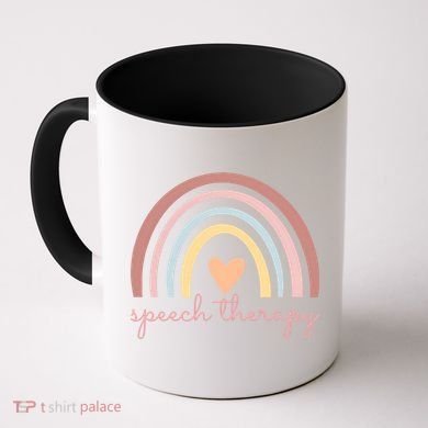 Speech Therapy Speech Language Pathologist Slp Boho Rainbow Gift Coffee Mug