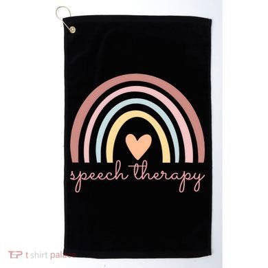 Speech Therapy Speech Language Pathologist Slp Boho Rainbow Gift Golf Towel