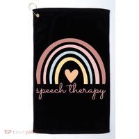 Speech Therapy Speech Language Pathologist Slp Boho Rainbow Gift Golf Towel thumb 0