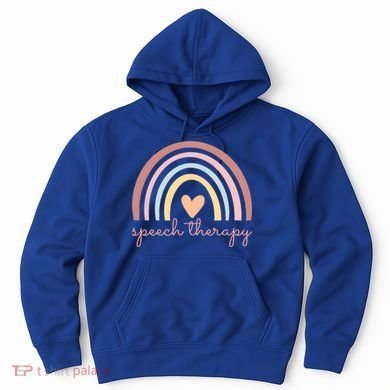 Speech Therapy Speech Language Pathologist Slp Boho Rainbow Gift Hoodie