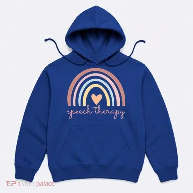 Speech Therapy Speech Language Pathologist Slp Boho Rainbow Gift Hoodie