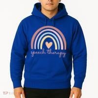Speech Therapy Speech Language Pathologist Slp Boho Rainbow Gift Hoodie thumb 2