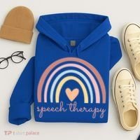 Speech Therapy Speech Language Pathologist Slp Boho Rainbow Gift Hoodie thumb 4