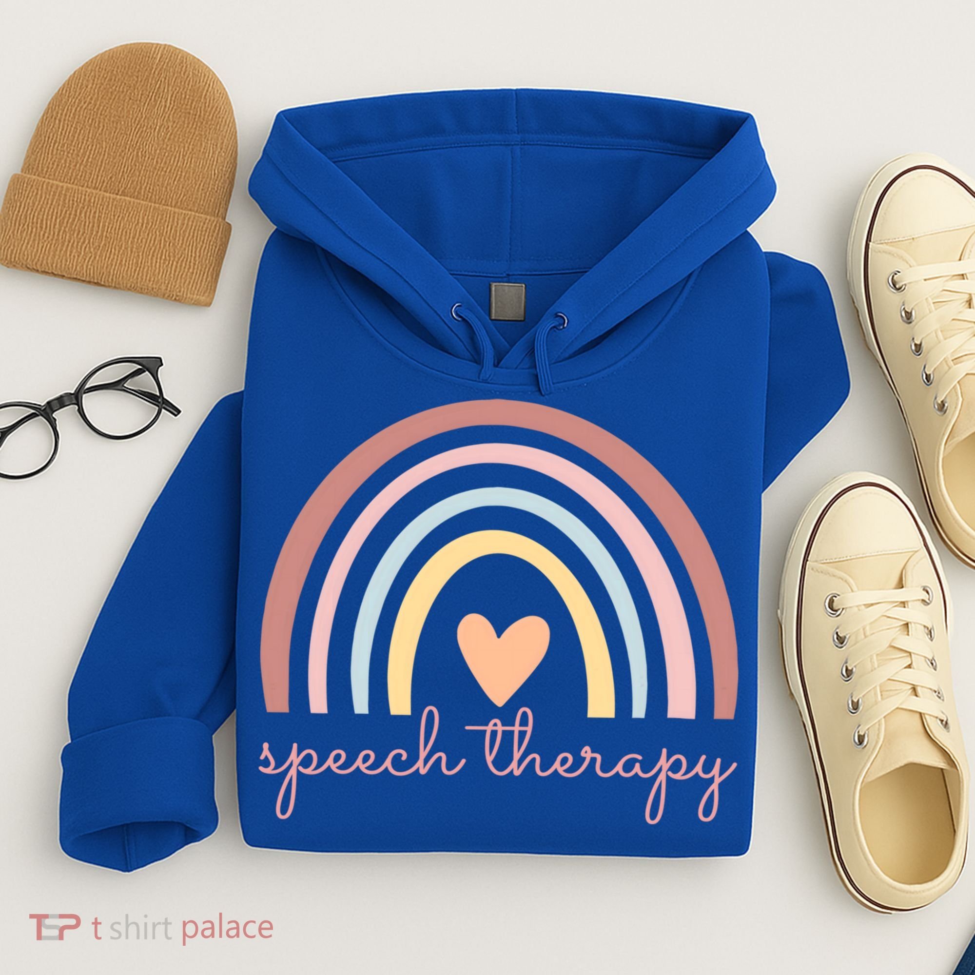 Speech Therapy Speech Language Pathologist Slp Boho Rainbow Gift Hoodie