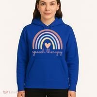 Speech Therapy Speech Language Pathologist Slp Boho Rainbow Gift Hoodie thumb 5