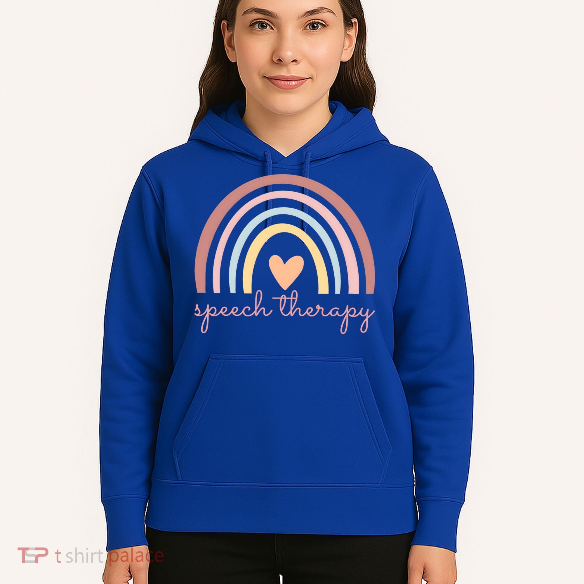 Speech Therapy Speech Language Pathologist Slp Boho Rainbow Gift Hoodie