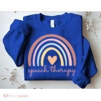 Speech Therapy Speech Language Pathologist Slp Boho Rainbow Gift Sweatshirt thumb 2