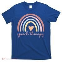 Speech Therapy Speech Language Pathologist Slp Boho Rainbow Gift T-Shirt thumb 0