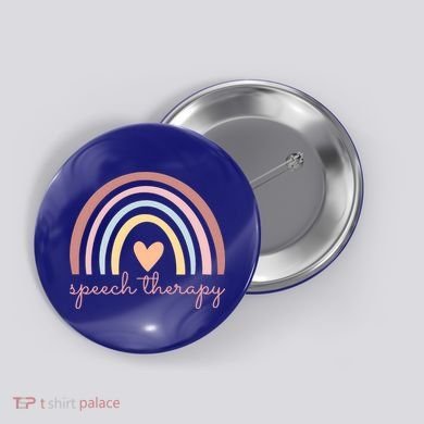 Speech Therapy Speech Language Pathologist Slp Boho Rainbow Gift Button