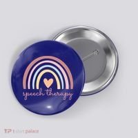 Speech Therapy Speech Language Pathologist Slp Boho Rainbow Gift Button thumb 0