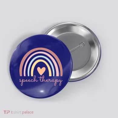 Speech Therapy Speech Language Pathologist Slp Boho Rainbow Gift Button