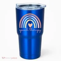 Speech Therapy Speech Language Pathologist Slp Boho Rainbow Gift Tumbler thumb 0