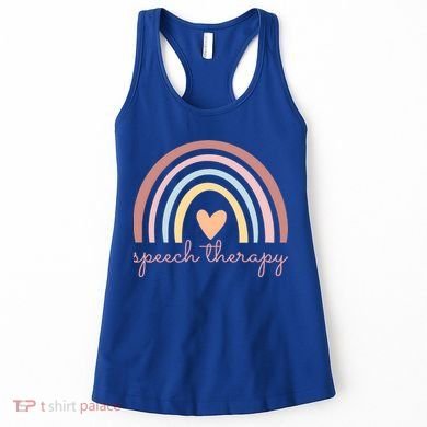 Speech Therapy Speech Language Pathologist Slp Boho Rainbow Gift Women's Tank Top