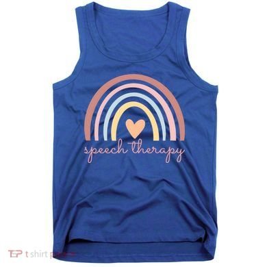 Speech Therapy Speech Language Pathologist Slp Boho Rainbow Gift Tank Top