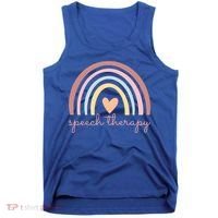 Speech Therapy Speech Language Pathologist Slp Boho Rainbow Gift Tank Top thumb 0