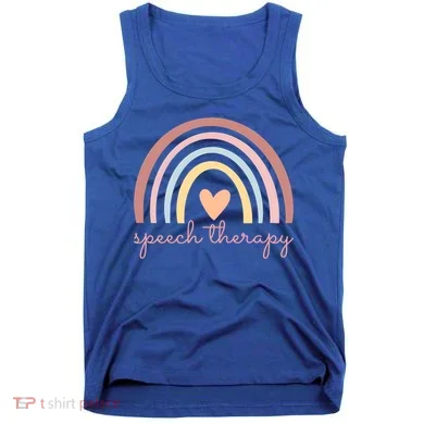 Speech Therapy Speech Language Pathologist Slp Boho Rainbow Gift Tank Top