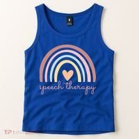 Speech Therapy Speech Language Pathologist Slp Boho Rainbow Gift Tank Top thumb 2