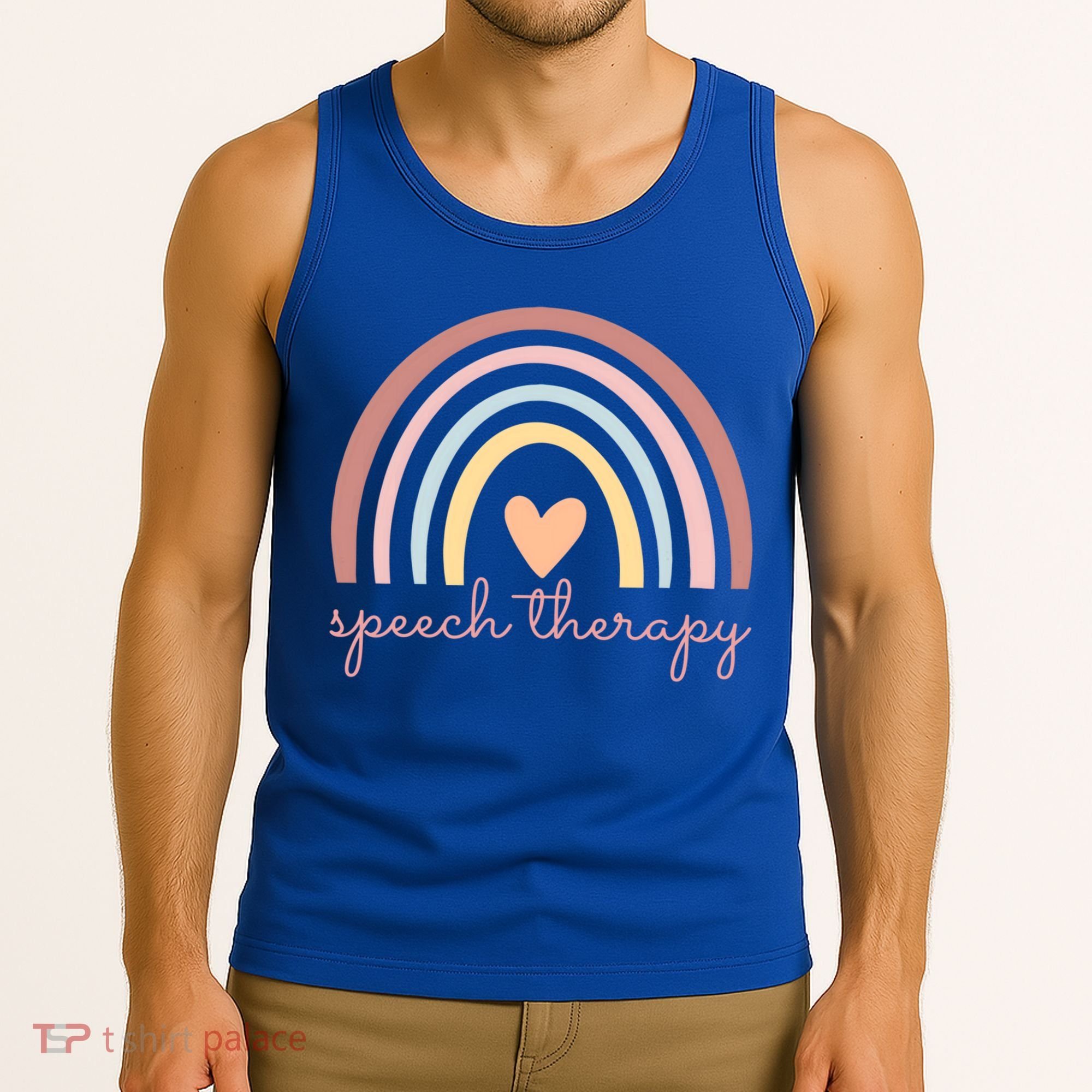 Speech Therapy Speech Language Pathologist Slp Boho Rainbow Gift Tank Top