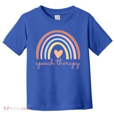Speech Therapy Speech Language Pathologist Slp Boho Rainbow Gift Toddler T-Shirt