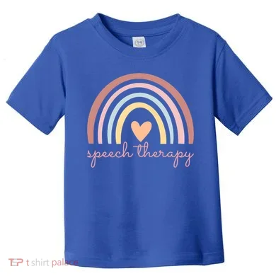 Speech Therapy Speech Language Pathologist Slp Boho Rainbow Gift Toddler T-Shirt