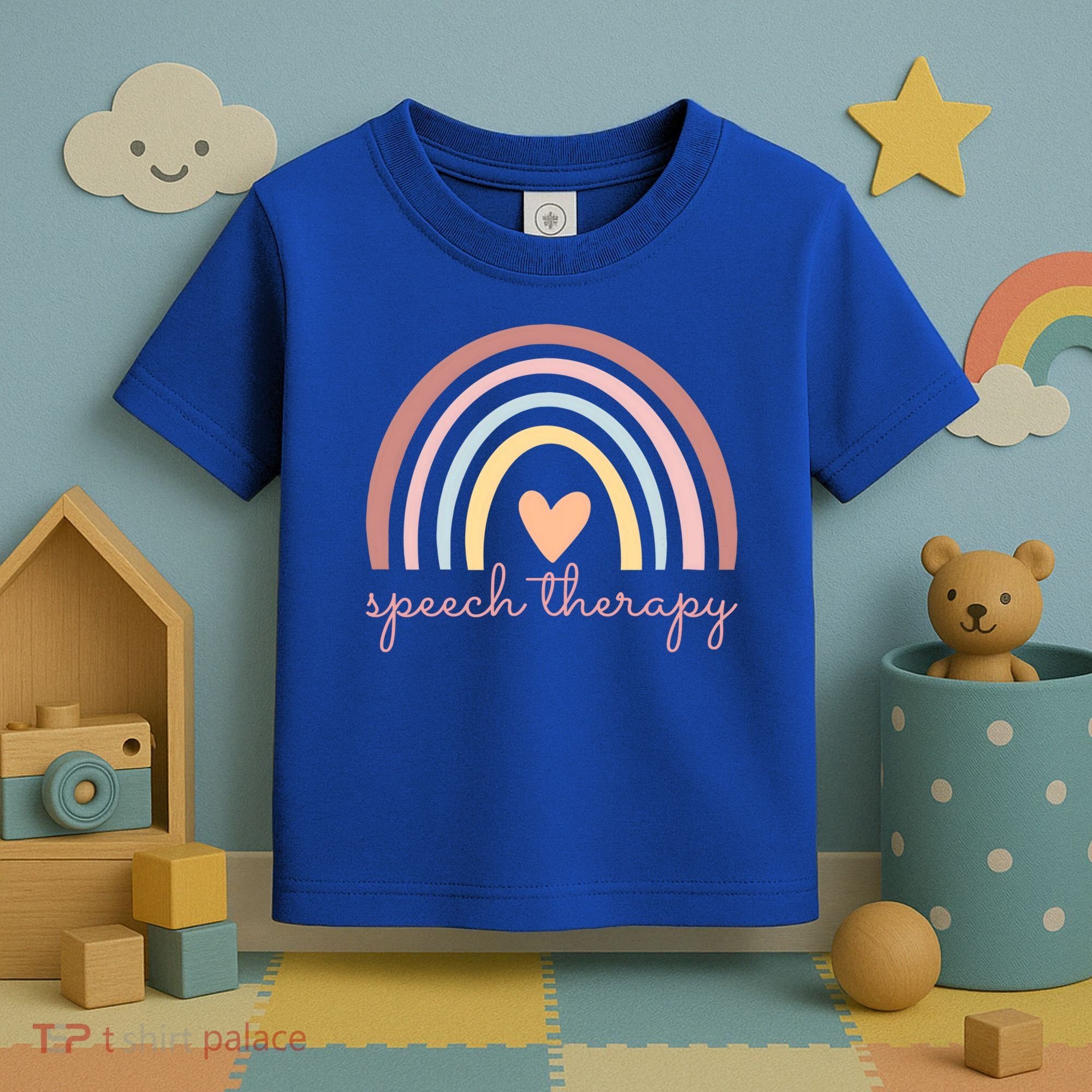 Speech Therapy Speech Language Pathologist Slp Boho Rainbow Gift Toddler T-Shirt