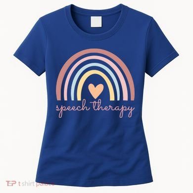 Speech Therapy Speech Language Pathologist Slp Boho Rainbow Gift Women's T-Shirt