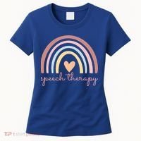 Speech Therapy Speech Language Pathologist Slp Boho Rainbow Gift Women's T-Shirt thumb 0