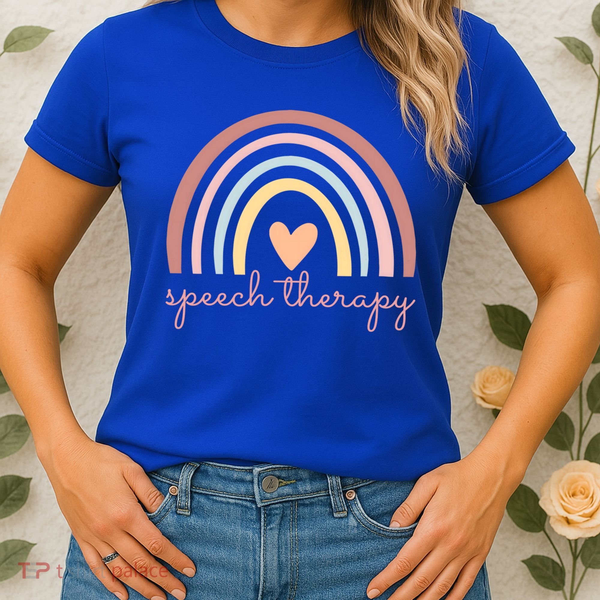 Speech Therapy Speech Language Pathologist Slp Boho Rainbow Gift Women's T-Shirt