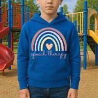 Speech Therapy Speech Language Pathologist Slp Boho Rainbow Gift Kids Hoodie thumb 2