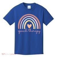 Speech Therapy Speech Language Pathologist Slp Boho Rainbow Gift Kids T-Shirt thumb 0