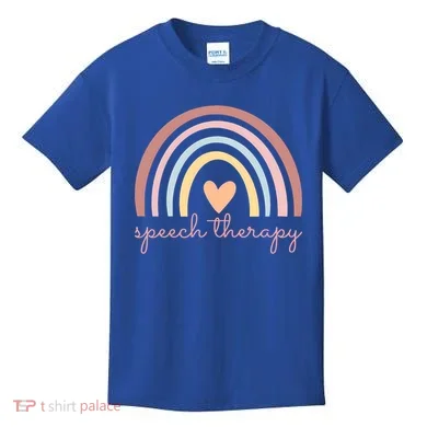 Speech Therapy Speech Language Pathologist Slp Boho Rainbow Gift Kids T-Shirt