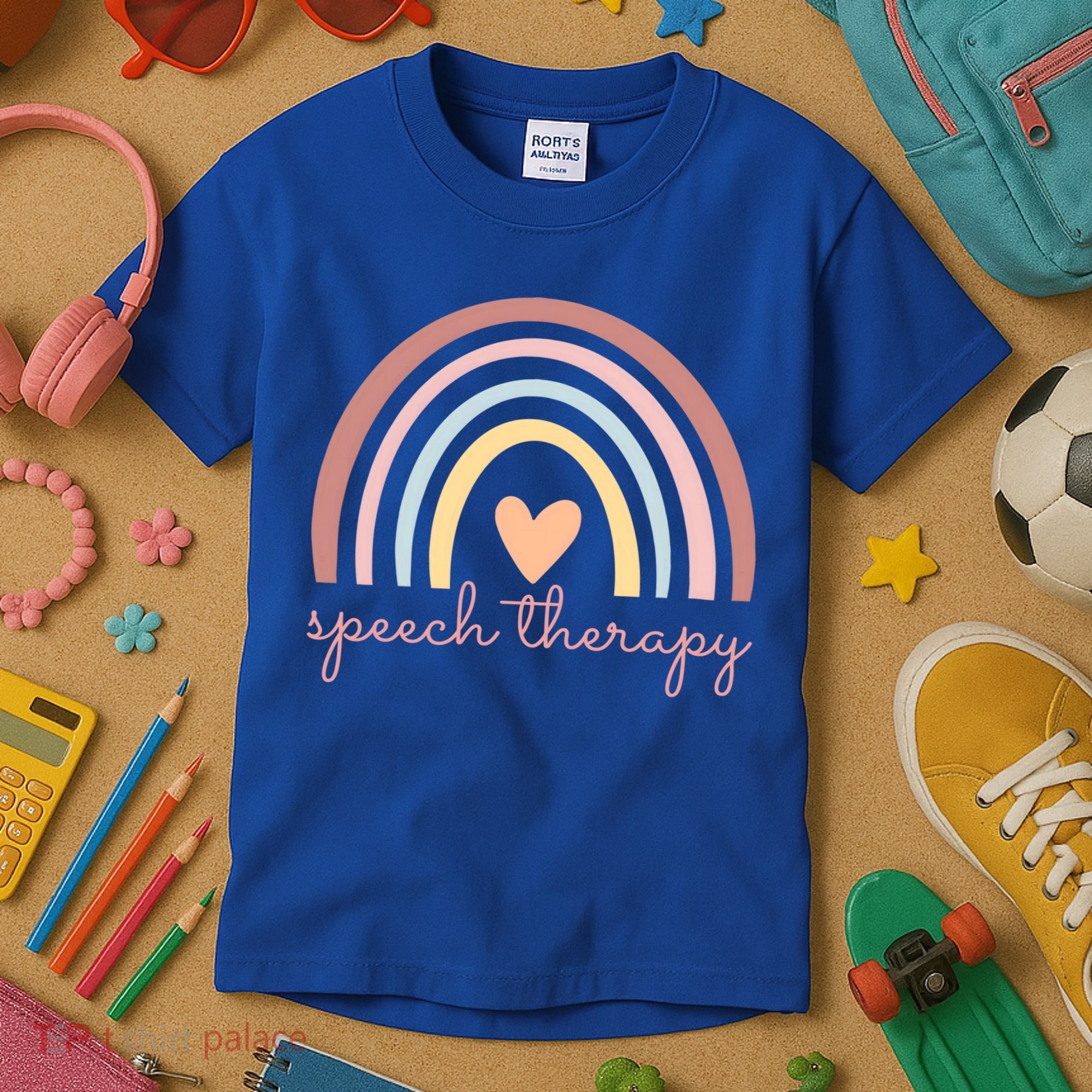 Speech Therapy Speech Language Pathologist Slp Boho Rainbow Gift Kids T-Shirt