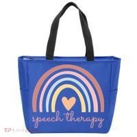 Speech Therapy Speech Language Pathologist Slp Boho Rainbow Gift Tote Bag thumb 0