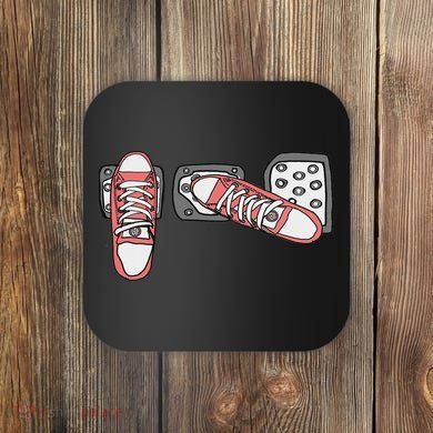 Save The Stick Funny Manual Transmission Three Pedals Car Coaster