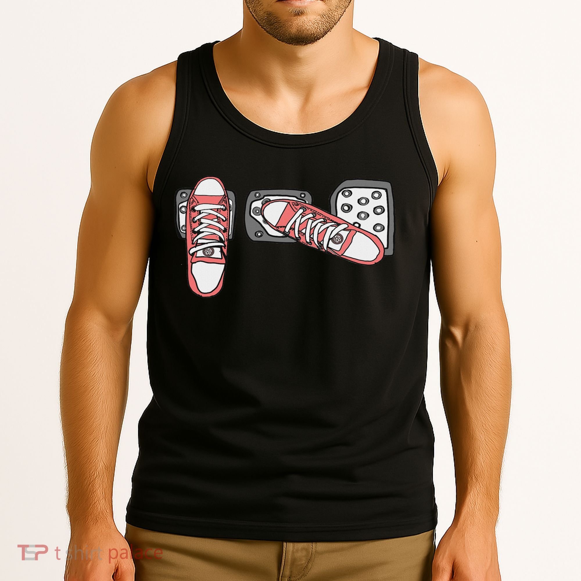 Save The Stick Funny Manual Transmission Three Pedals Car Tank Top